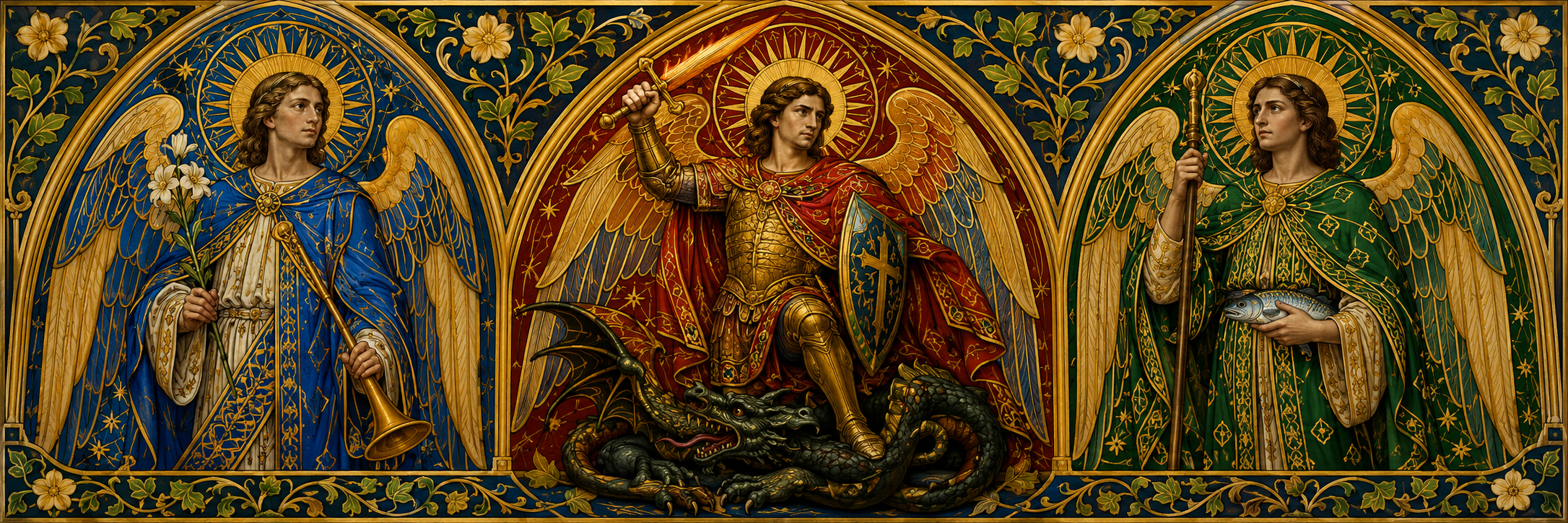 Tryptyk — Archanioł Michał, Gabriel i Rafał